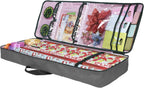 Christmas Wrapping Paper Storage Bag with Pockets | Gift Wrap Organizer Container | 37” x 14” x 4” | Underbed Durable Box Made of 600D Oxford Material (Gray)