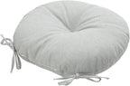 Bistro Chair Cushions 15 inch,Set of 2,Tufted Round Chair Cushions with Ties,15"x15"x4",Water Resistant Round Seat Cushion for Barstool Chairs,Patio Garden Kitchen Outdoor Furniture(Light Gray)