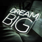 Dream-Big Neon Sign For Wall Decor In Bedroom or Bar,Dream Led Neon Sign For Birthday Gifts,Festivals Decoration,Party Sign Hang on Wall 15 * 9.8inches