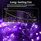 pozzolanas 24 Pack Purple Battery Operated String Lights - 7ft Waterproof Fairy Lights with 20 LEDs for Home, Mason Jar, Party, Wedding, Halloween, Christmas Decorations