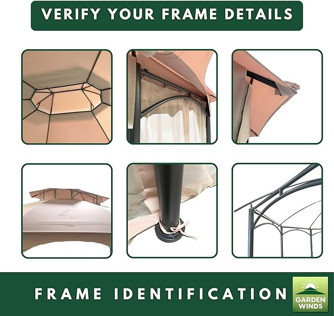 Garden Winds Durable 350 Replacement Canopy Top Compatible with Manhattan 10’ x 12’ Gazebo Model L-GZ1138PST - Beige