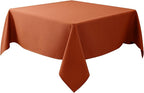 Biscaynebay Fall Tablecloth Textured Fabric Square Tablecloths 60x60 Inch, Rust Thanksgiving Autumn Harvest Water Resistant Fabric Tablecloths for Kitchen, Dining, Wedding, PartiesMachine Washable