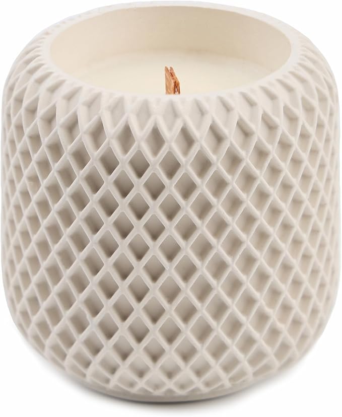Scented Candles - Luxury Concrete Jar Candle for Home Scented, Soy Wax Candle - Relaxation Gift for Women, Premium Room Décor, Non-Toxic, Great Idea for Gifts (White Dune)