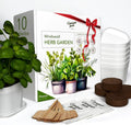 Garden Pack 10 Herb Indoor Window Herb Garden - Includes Pots, Trays, and Compressed Soil for Easy Indoor Herb Growing - Perfect Kitchen Herb Garden Starter Kit for Beginners and Gifts