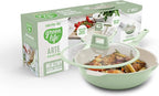 GreenLife Nonstick 12” (5QT) All in One Deep Skillet Wok with Lid, PFAS-Free Non-Toxic Ceramic Multi-Purpose Pan, Induction, All Stovetop, Egg, Stir Fry, Saute, Stay Cool Handle, Sage Green