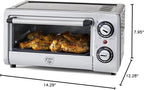 GreenLife Countertop Toaster Oven Air Fryer Stainless Steel, Healthy Ceramic Nonstick, PFAS and PFOA-Free, Tray & Basket, Bake, Broil, Reheat, Adjustable Temp & Time Control, Auto Shutoff, Black