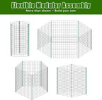 10-Set 12” x 16” Plant Protectors from Animals, Hot-Dip Galvanized Metal Mesh Plant Cages, Dual-Secure with U-Stakes & Supports, Animal Barrier to Keep Rabbits & Chickens Out of The Garden