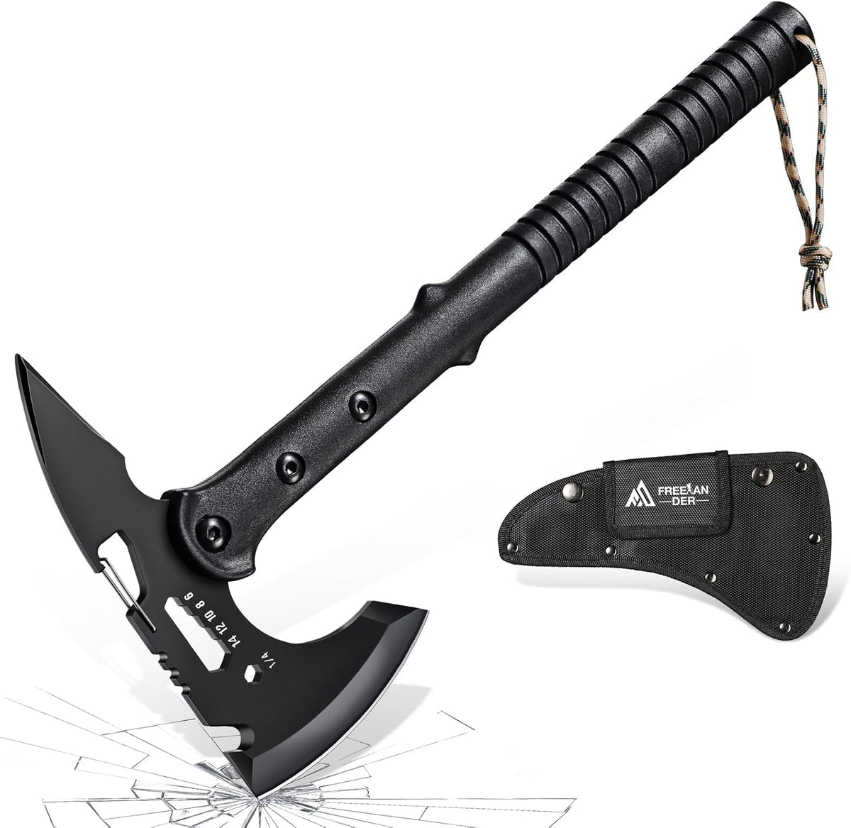 Freelander Hatchet, Sharp Outdoor Axe, Portable Camping Axe with Clip and Sheath, Durable Hatchet for Camping, Hiking, and Outdoor Use with Comfortable Handle