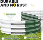 Pattiumo Galvanized Raised Garden Bed 6x3x1 FT, Oval Metal Raised Garden Bed Outdoor Planter Box with Open Bottom, Rust-Resistant Steel Garden Bed for Vegetables Herbs Flowers, Easy Assembly