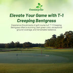 Outsidepride T-1 Creeping Bentgrass Seed - 25 lbs Fine-Bladed, Premium Quality Turf, Grass Seed for Smooth Surface, & High-Traffic Areas, Ideal Grass for Golf Courses Putting Greens, & Fairways