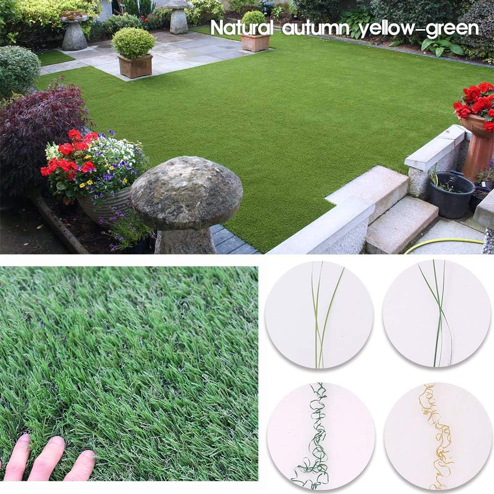 Petgrow Synthetic Artificial Grass Turf Lawn 7 x 27ft, 1.38" Outdoor/Indoor Fake Grass Rug Astroturf for Dogs,Faux Grass Rug with Drainage Holes/Custom Size Provided