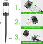 Eyrosa Solar Lights Outdoor, 12 Pack Waterproof Solar Landscape Lighting for Pathway Garden Yard Path Walkway Driveway Lawn Patio Outside Decor, Cool White