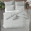 Kotton Culture 1 Pc Custom Size Duvet Cover Only -100% Egyptian Cotton Sateen 600 Thread Count Ultra Soft Premium Durable Comforter Cover Zipper Closure & Corner Ties (Striped Silver, Custom)