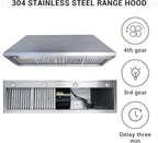 CHETTO C Stainless Steel Range Hood Cover with 4-Speed Vent Hood Insert Custom Handcrafted Metal Kitchen Fan with Towel Rack LED Light 60"W x27"D x21"H White Island Mount