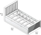 Max & Lily Twin Bed, Wood Bed Frame with Headboard For Kids with Trundle, Slatted, Espresso