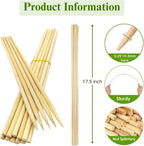 125 PCS 17.5 inch Bamboo Plant Stakes – Extra Thick 6.3mm Bamboo Sticks for Indoor & Outdoor Plants – Garden Stakes & Plant Support Stakes for Tomato, Flowers, Potted Plants & More – VESYMAN