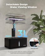URUQ 8 Pods Hydroponics Growing System with LED Grow Light - Black