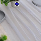MDS Halloween Chiffon Table Runner - 15 Pack, 29 x 170 Inches, 14ft Each - Sheer Spooky Table Runners for Haunted House Parties, Trick-or-Treat Tables, Witchy Décor, Wedding & Events - Cool Gray