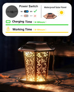 Solar Bird Feeders for Outdoors Hanging - Premium Grade Metal Bird Feeder, Chew-Proof, Weather and Water Resistant Wild Bird feeders, Outside and Garden Decoration-New