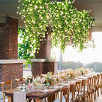 RECUTMS 3 Pcs Hanging Fake Plants Fake Vines Artificial Plants Large Faux Hanging Plant with 30 LED String Light, Artificial Greenery Wall Indoor Outdoor(White)