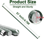 Garden Stakes 57 Inch, Approx 5ft Steel Plant Stakes 25 Pack for Gardening and Farm, 57" Plastic Coated Plant Support for Tomato, Cucumber, Bean, Flower, Potted More Climbing Plants