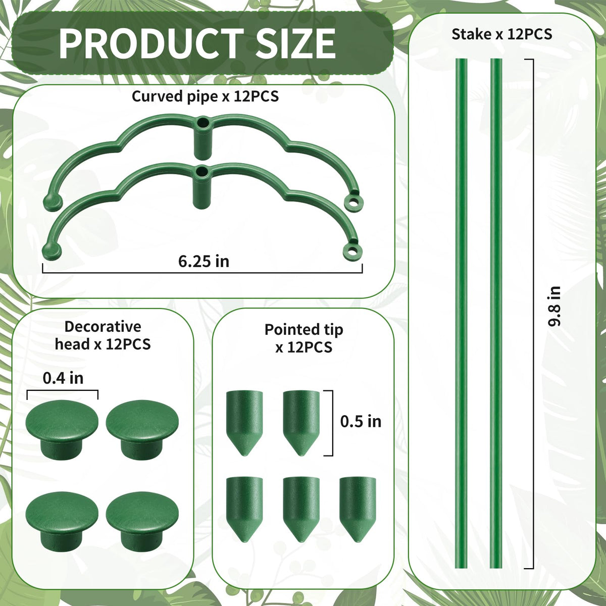 Moiggonoy 12 Pack Plant Support Stakes Sets - Versatile Plant Cages, Stackable Garden Flower Support， Small Plant Stakes for Indoor Plants,Tomato,Monstera, Peony, Hydrangea, Climbing Plants