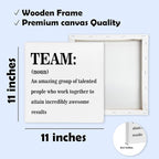 Team Noun Framed Canvas Print Poster - 11.8’’ Inspirational Quote Canvas Artwork Prints - Wall Painting Favors For Employees Coworkers - Wall Art Decor For Home Bedroom Office - A08