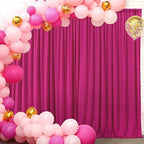 AK TRADING CO. 10 feet x 10 feet Polyester Backdrop Drapes Curtains Panels with Rod Pockets - Wedding Ceremony Party Home Window Decorations - Fuchsia