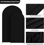 Fomcet Set of 2 Wedding Arch Cover 6FT, 7.2FT Black 2-Sided Round Top Spandex Arch Backdrop Cover Fitted Fabric for Birthday Party Baby Shower Wedding Arch Stand Decoration