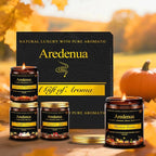 Fall Candle Set | 4 Pack Autumn Scented Candles for Home - Candle Fall Gifts for Women Men, Soy Candles for Home Scented - Autumn Scent of - Pumpkin/Cinnamon Apple/Harvest/Vanilla Cream