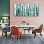 Birch Trees Canvas Wall Art - Abstract Birch Pictures for Wall Decor Modern Turquoise Canvas Painting Nature Printing Artwork for Living Room Bedroom Home Office Wall Decoration 29" x 58"
