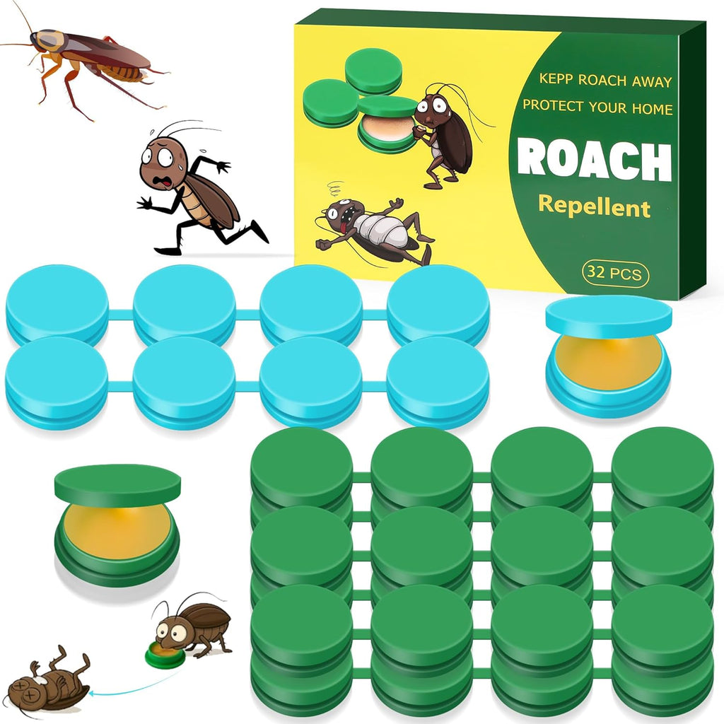 32 Pack Cockroach Gel Bait, Effective Cockroach Repellent and Gel for Quick Elimination of Indoor Roach Nests, Get Rid of Roaches Permanently Indoor Outdoor, Long-Lasting