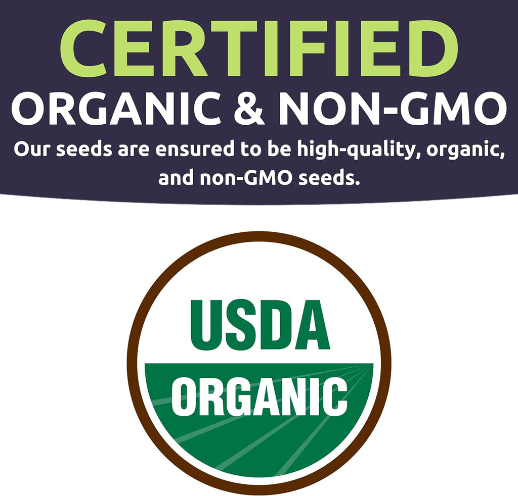 Organic Container Garden Seeds Variety Pack - 10 Individual Packs - 2025 Season - Ruquette arugula, Genovese Basil and More! for Indoor & Outdoor Planting (Non-GMO, Certified Organic)