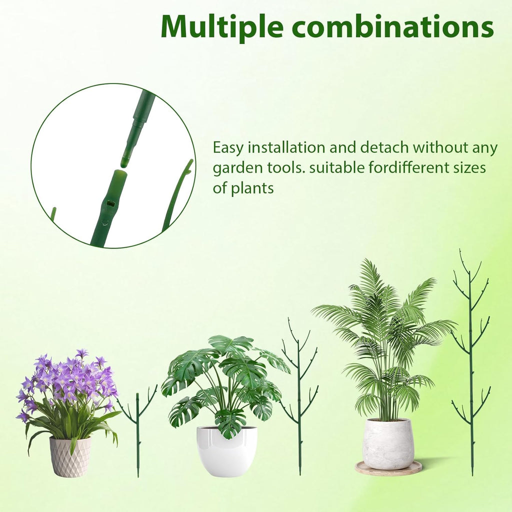 15 Pack Stackable Plant Support Stakes, Garden Trellis for Climbing Plants Indoor and Outdoor Use, Plant Accessories for Potted Plants Monstera, Plant Sticks for Climbing Plant Stems