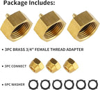 3 Set Garden Hose Adapter, Standard 3/4'' Female Thread to 1/4'' Irrigation Tubing-Brass Faucet to Hose Adapter, Drip Irrigation Hose Connectors, Mister Hose Attachment
