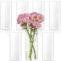 7pcs Glass Cylinder Vases for Centerpieces - 8 Inch Tall Glass Vases for Flower, Clear Flower Vase Bulk Floating Candle Vase for Table Centerpiece Wedding Home Décor