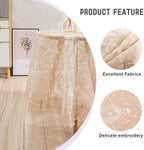 Round Embroidered Lace Tablecloth Vintage Decorative Exquisite Border Table Cover for Party Wedding Home Decorations, Round-35, Beige