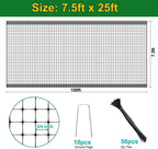 KLEWEE Bird Netting, 7.5 x 25 FT Heavy Plastic Duty Garden Netting to Protect Fruit Trees, Plants and Vegetables Against Birds, Deer, Squirrels and Other Animals