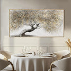 Tree Pictures Wall Decor Gold Canvas Paintings Plant Pictures Wall Art 24"x48" Landscape Decorative Prints for Bedroom Office