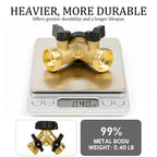 Hourleey Brass Garden Hose Splitter 2 Way, 3/4 Inch Hose Connector Tap Splitter, Hose Y Splitter, Hose Spigot Adapter 2 Valves with Extra Rubber Washers