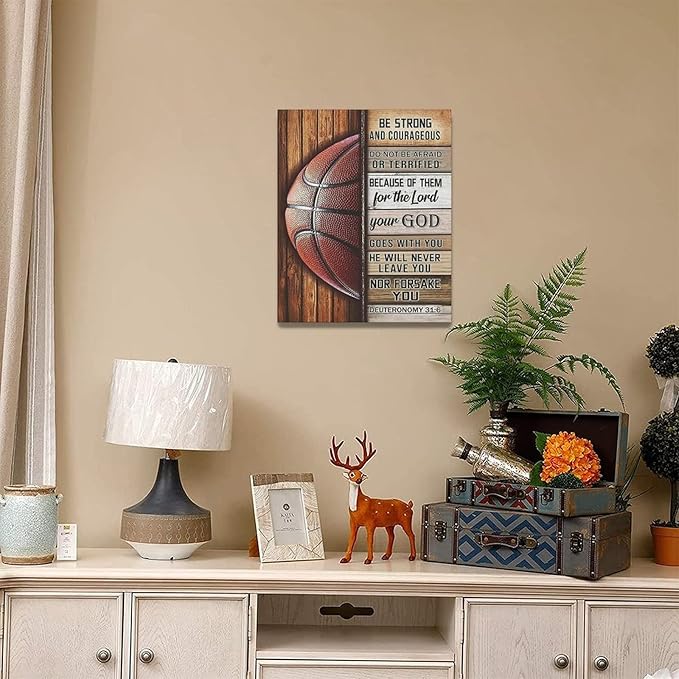 banonaty Basketball Wall Art Basketball Wall Decor Inspirational Quotes Pictures Canvas Prints Basketball Gifts For Coach Player Home Decorations For Boys Room Gym Livingroom Bedroom 16"x20"