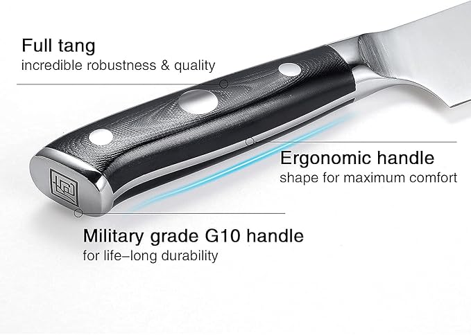 PAUDIN Chef Knife 8 Inch, Professional Kitchen Knife, 7Cr17MoV German Stainless Steel Forged Chefs Knife with Ergonomic G10 Handle, Classic Chef's Knife Meat Knife with Gift Box