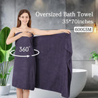 Extra Large Bath Towels Set 35x70 Inches - Purple Luxury 600 GSM Oversized Bath Sheet Towel,Ultra Soft Microfiber - Quick Dry,Highly Absorbent Shower Towels Spa Hotel Bathroom Towel Set (4-Pack)