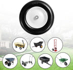(2-Pack) Fits 4.80/4.00-8, 3.50/2.50-8, 4.00-6, 4.00-8 Wheelbarrow Wheels,14.5" Wheelbarrow Flat Free Tire, with 3/4" & 5/8" Bearing,3" Hub for Garden Cart Trolley Wagon Lawn Mower