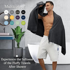 Black Bath Towels Set 35x70 Inches - Luxury 600 GSM Oversized Bath Sheet Towel,Extra Large Microfiber - Quick Dry,Highly Absorbent,Super Soft Shower Towels Spa Hotel Bathroom Towel Set (4-Pack)