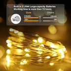 pozzolanas 100 Pack Warm White Battery Operated String Lights - 7ft Waterproof Fairy Lights with 20 LEDs for Home, Mason Jar, Party, Wedding, Halloween, Christmas Decorations