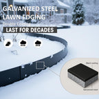 40"x10" Metal Landscape Edging, 6-Pack (20ft Total) – Rustproof Galvanized Steel Garden Border, Lawn & Flower Bed Edging, Decorative Hammer-in Outdoor Landscaping Border for Yard, Pathways & Driveways