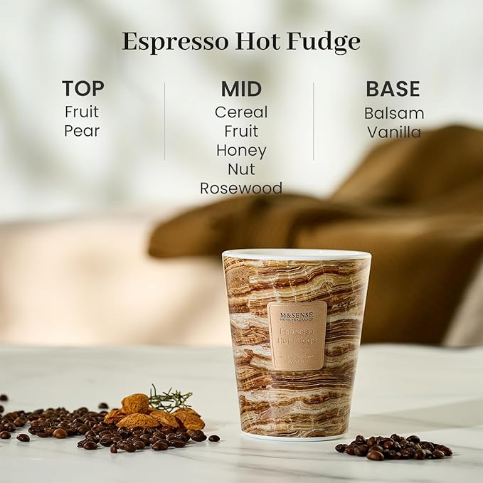 M&SENSE EspressHotFudge Scented Candles for Home, Lead-Free Wick Highly Scented Jar Candles, 14.1 Oz 80 Hours Lasting Burning Candles Gifts for Women, Relaxing Aromatherapy Candle for Stress Relief
