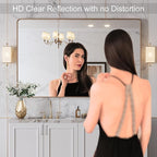 LOAAO 48”X30” Gold Bathroom Mirror, Rounded Rectangle Gold Frame Mirror, Brushed Gold Bathroom Vanity Mirror Wall-Mounted, Anti-Rust, Tempered Glass, Hangs Horizontally or Vertically