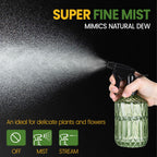 Sincengel Glass Plant Mister Bottle - 13.5 oz Refillable Leak Proof Water Spray Bottle for Indoor Plants, Spring Gardening,Cleaning, Hair, Pets Care with Adjustable Mist Nozzle (Green)